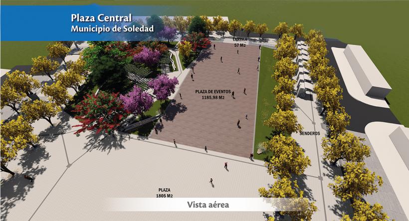Render del parque en Soledad.