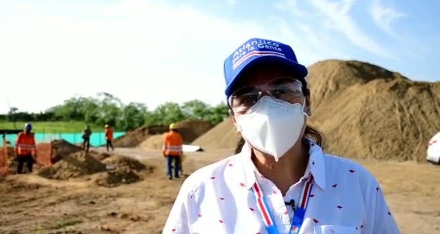Obras en plaza de puerto colombia