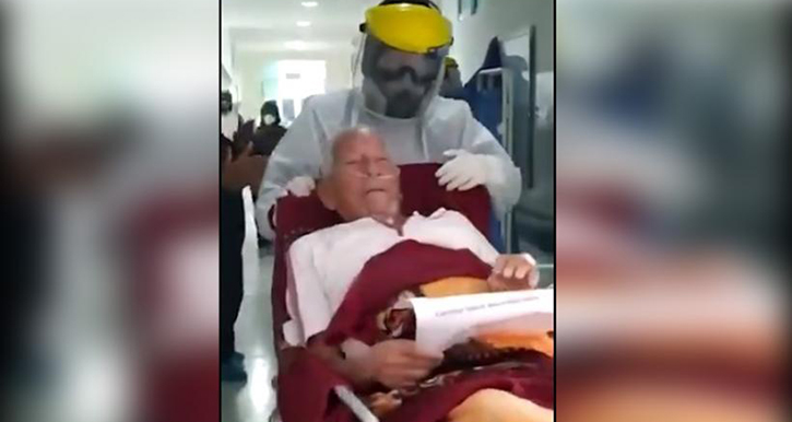 Adulto mayor recuperado de Covid en Barranquilla